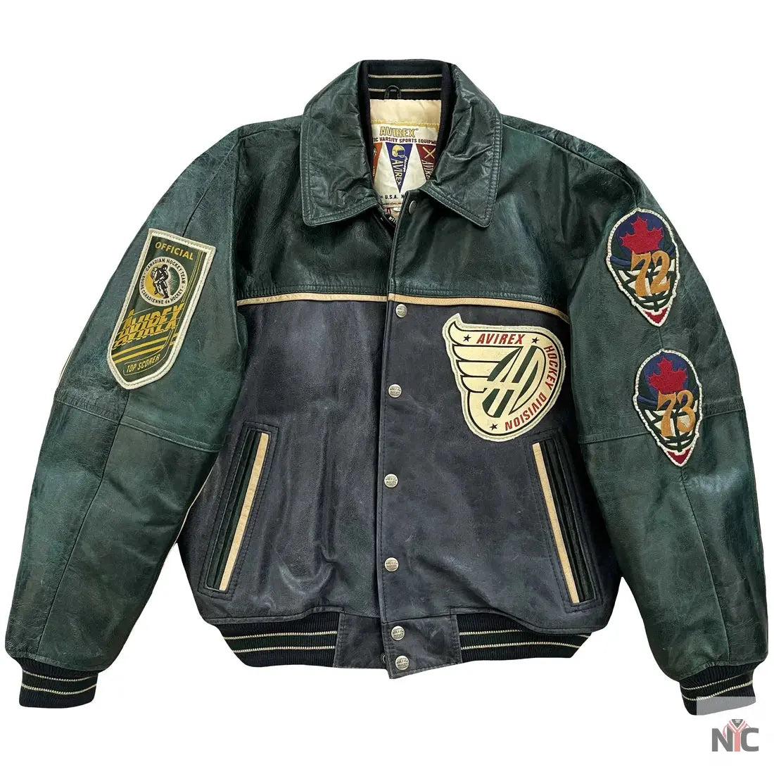 Avirex Canadian Hockey Leather Varsity Jacket