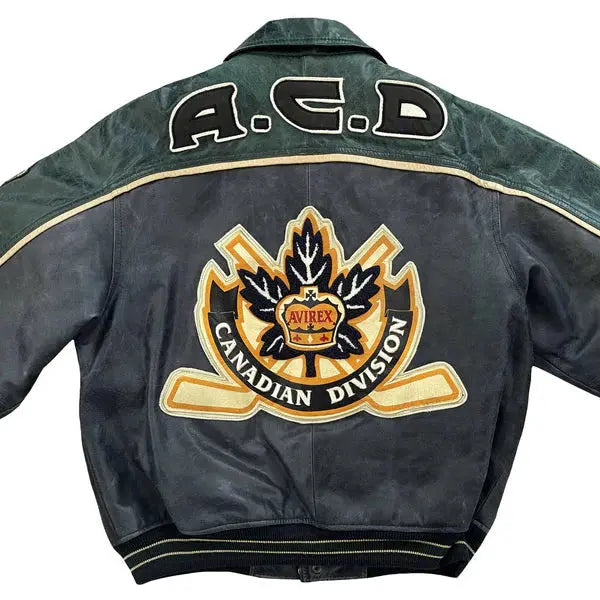 Avirex Canadian Hockey Leather Varsity Jacket