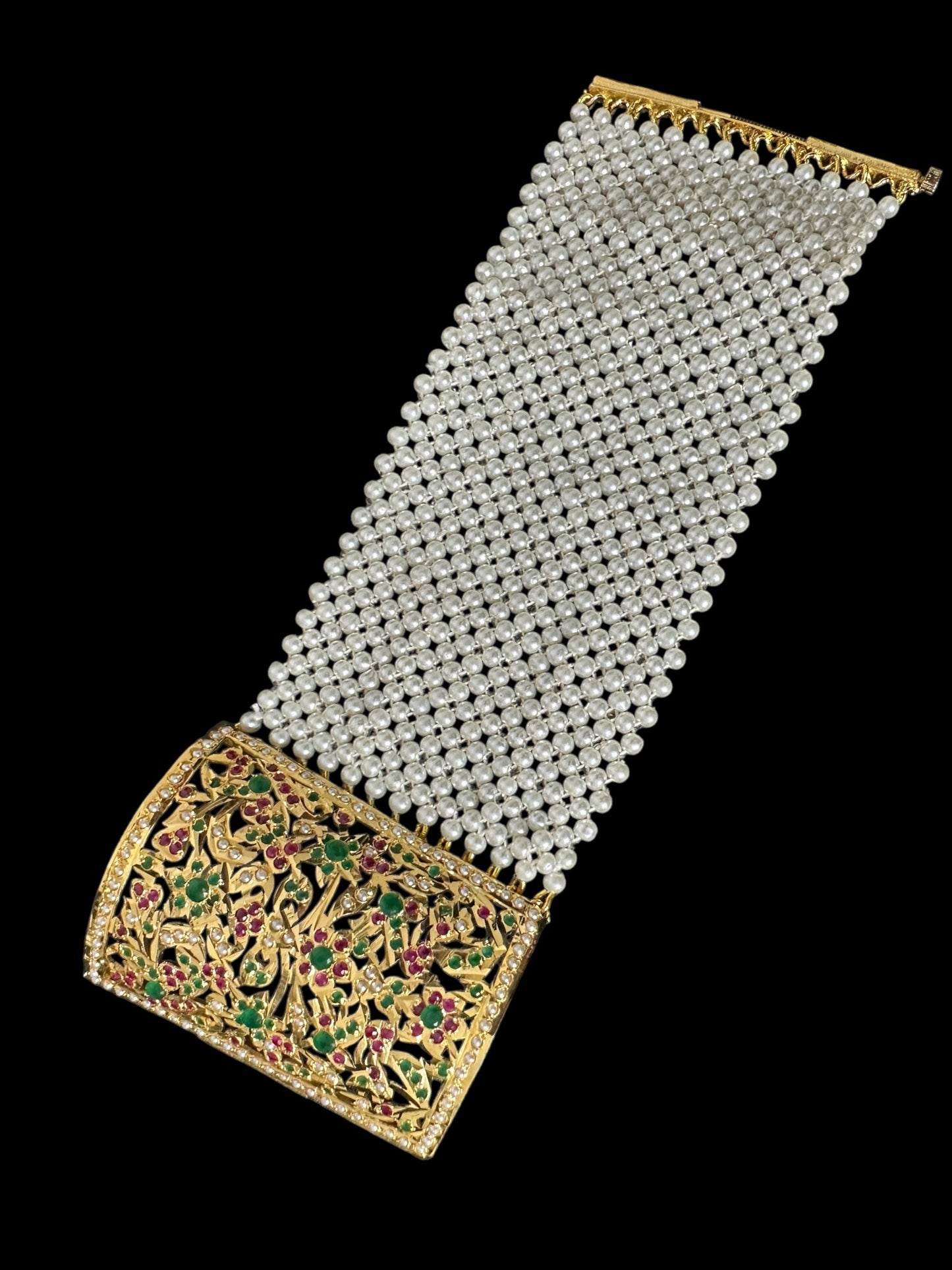 Jadau bahi / bracelet - multicolor / ruby emerald ( SHIPS IN 2 WEEKS )