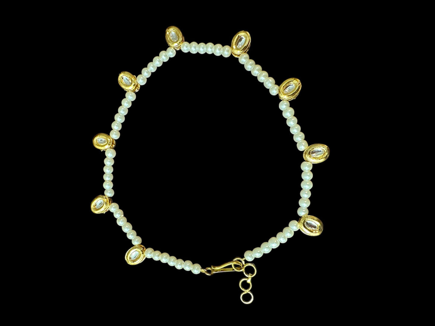 Kundan and pearl anklets ( READY TO SHIP )