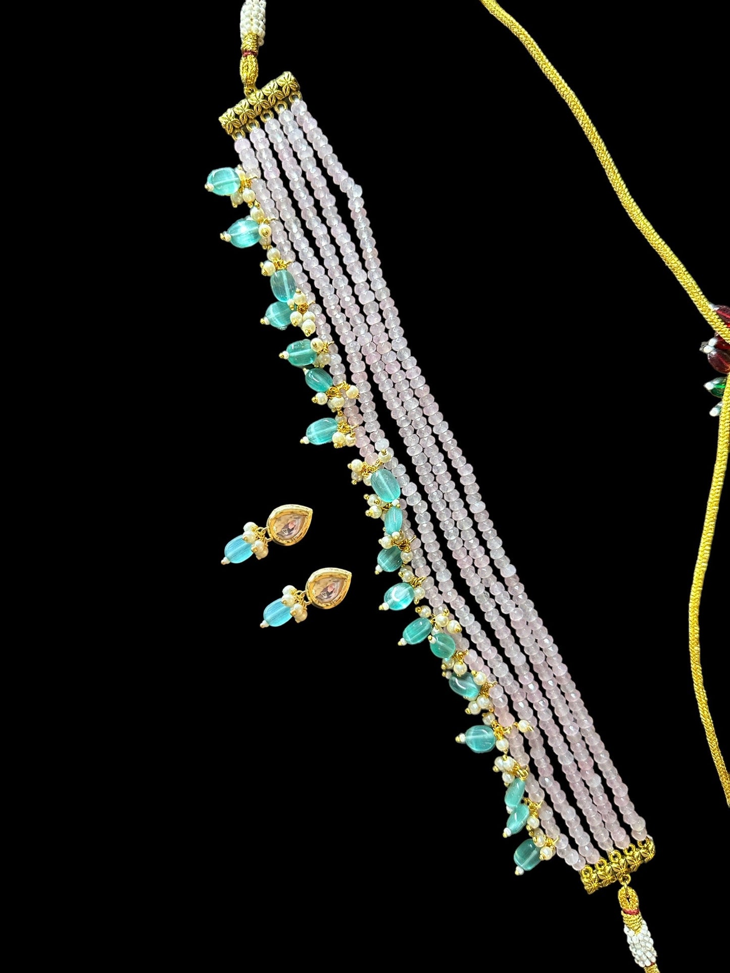 C324 beads lavender with mint beads ( READY TO SHIP )