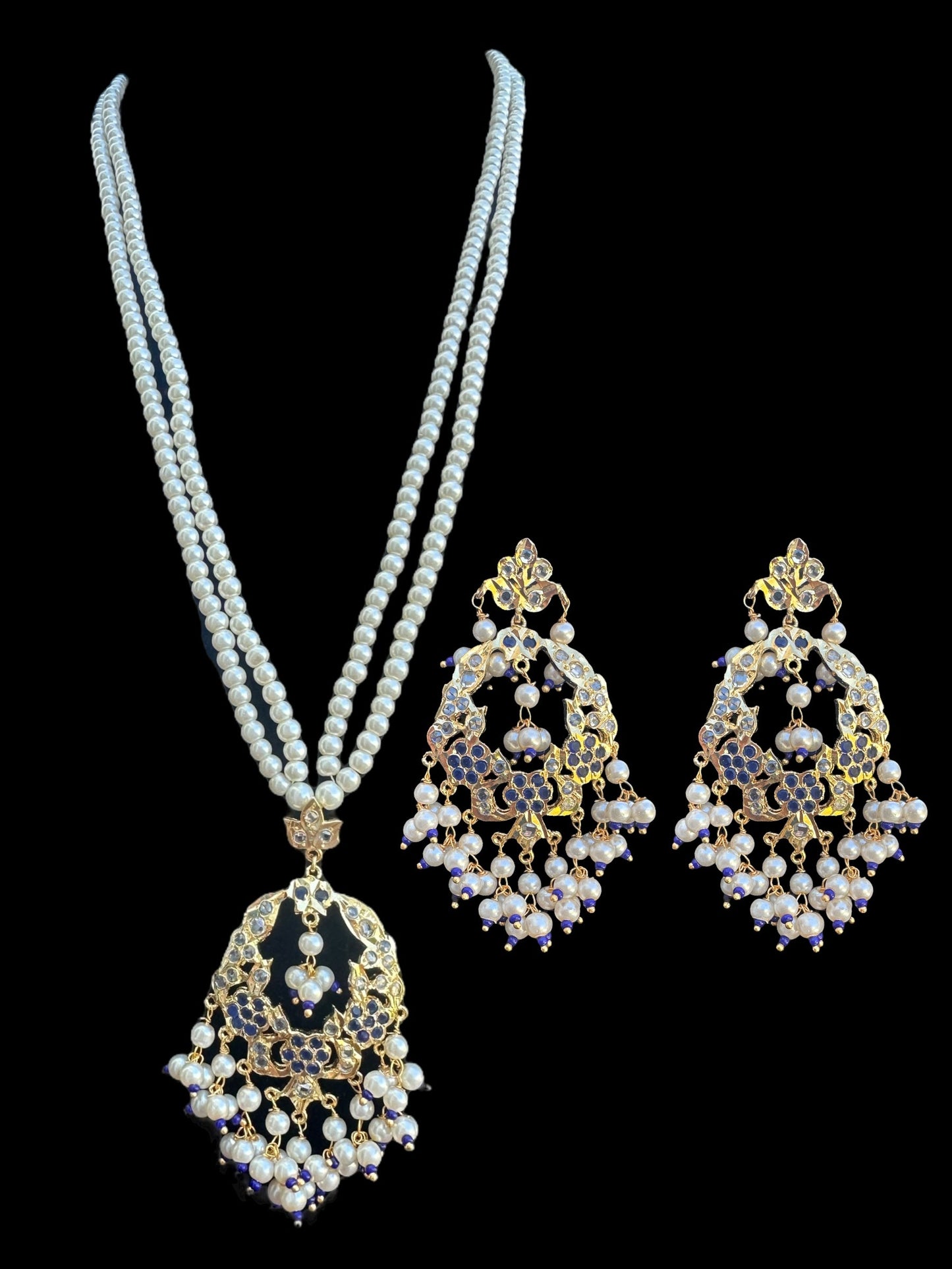 PS364 Madhuri blue pendant set ( SHIPS IN 2 WEEKS )