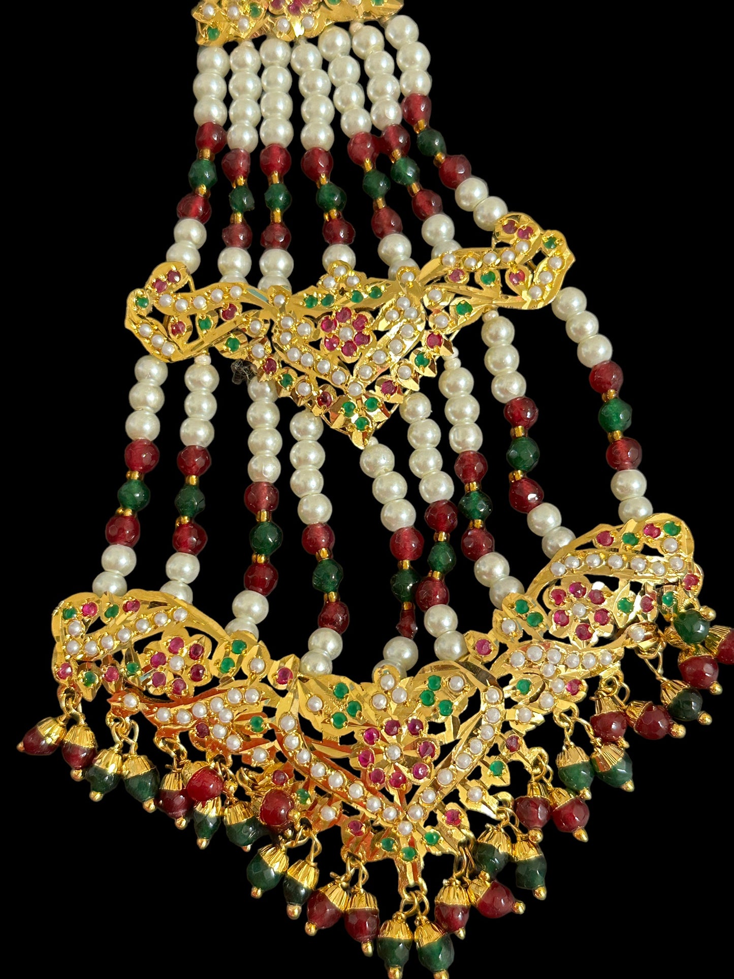 DJHR104 ASMITA jhoomar in ruby emerald ( READY TO SHIP)