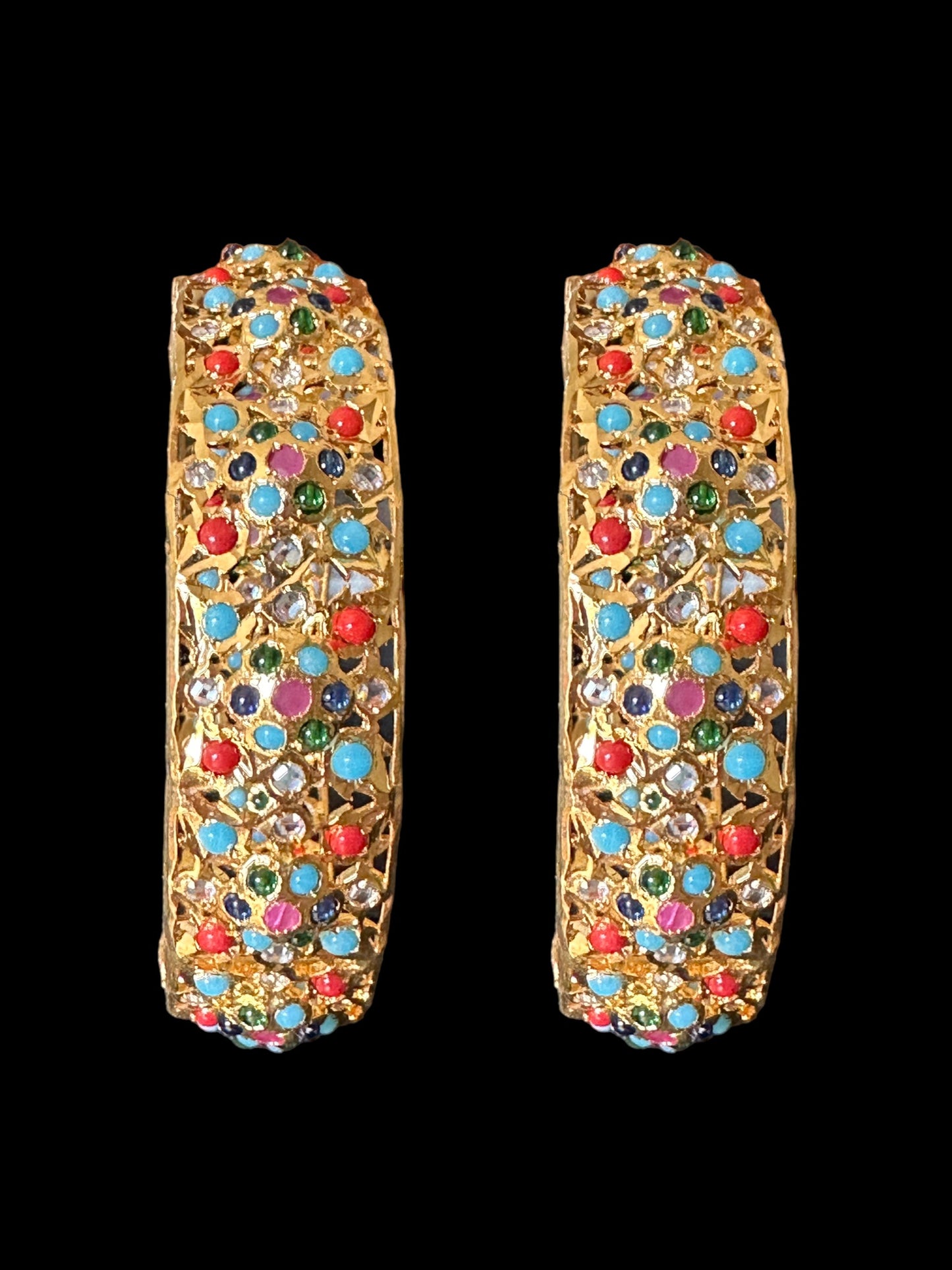 B176 Azmah navratan pearl bangles ( READY TO SHIP )