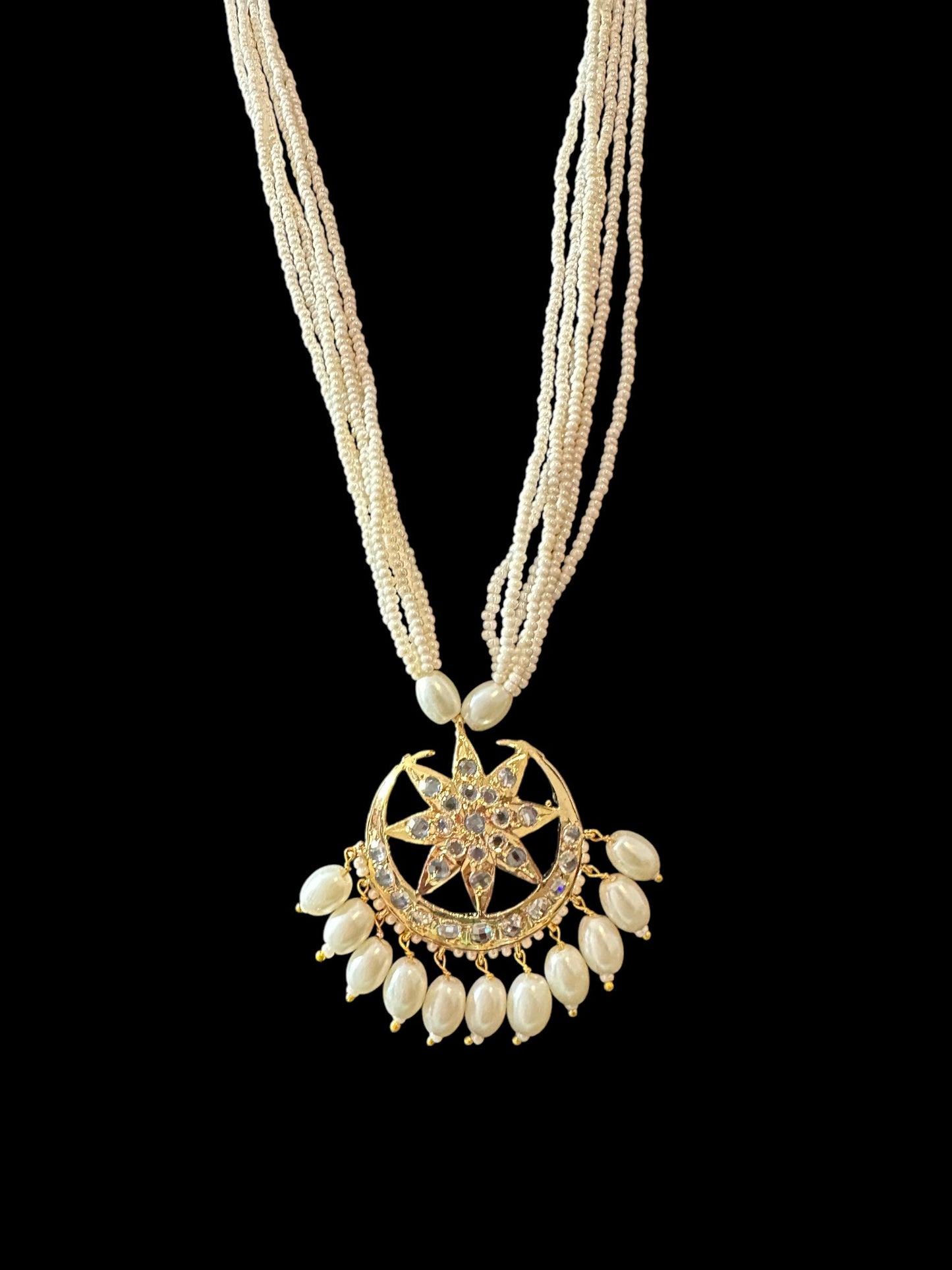 PS506 gold plated pendant set in pearls ( READY TO SHIP )