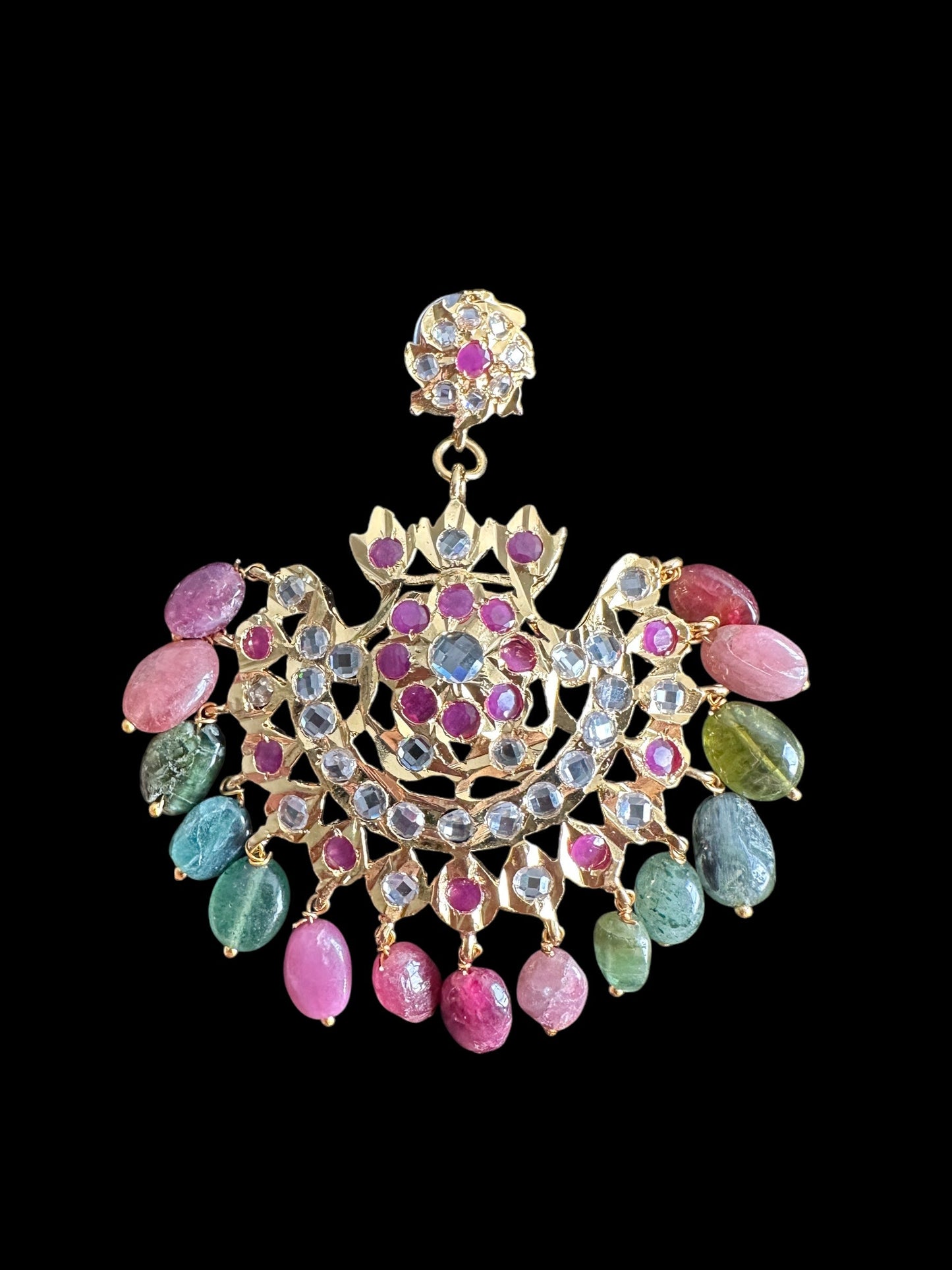 Naira earrings in rubies (READY TO SHIP )