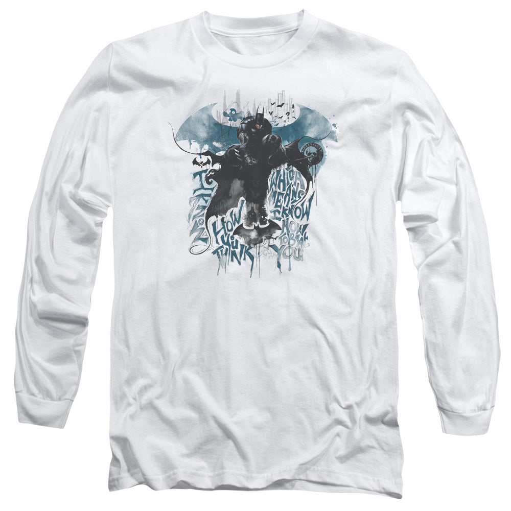 Batman Arkham Knight I Know Mens Long Sleeve Shirt White Officially Licensed
