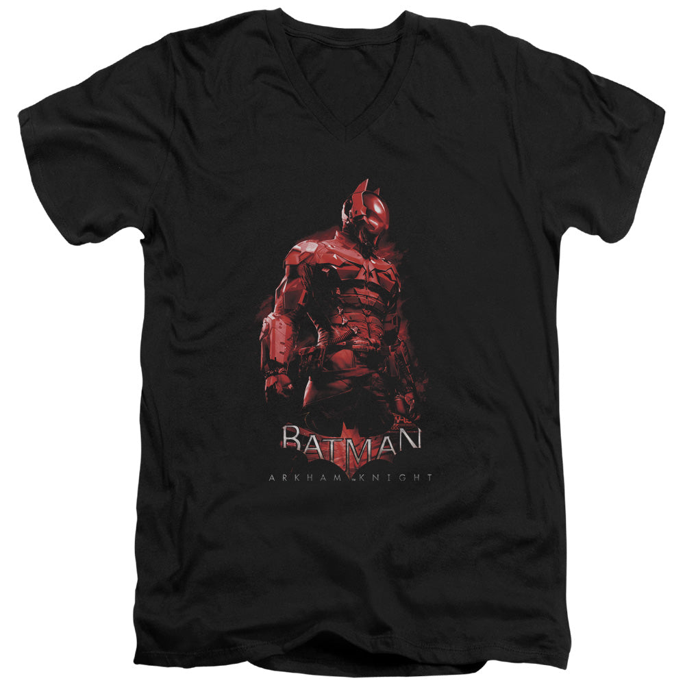 Batman Arkham Knight Knight Mens Slim Fit V Neck T Shirt Black Officially Licensed