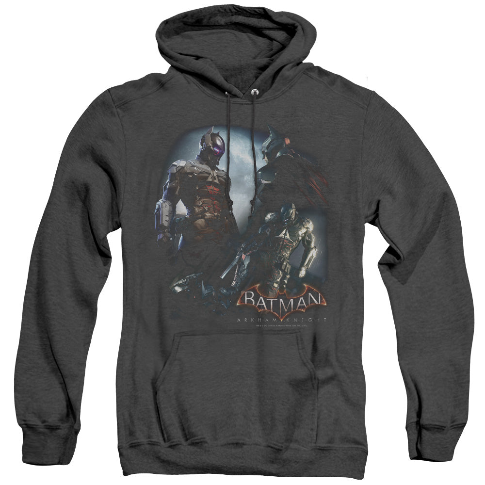 Batman Arkham Knight Face Off Heather Mens Hoodie Black Officially Licensed