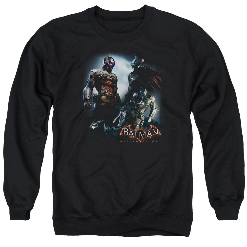 Batman Arkham Knight Face Off Mens Crewneck Sweatshirt Black Officially Licensed