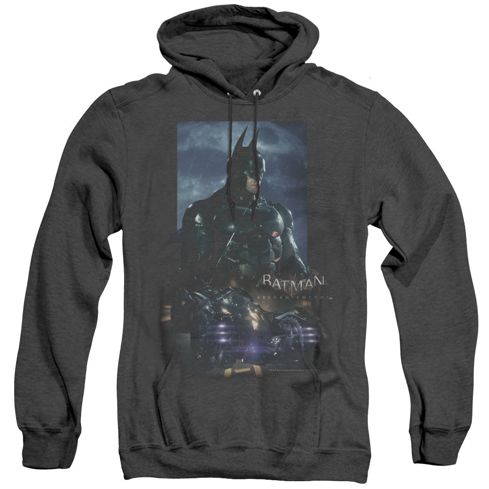 Batman Arkham Knight Batmobile Mens Heather Hoodie Black Officially Licensed
