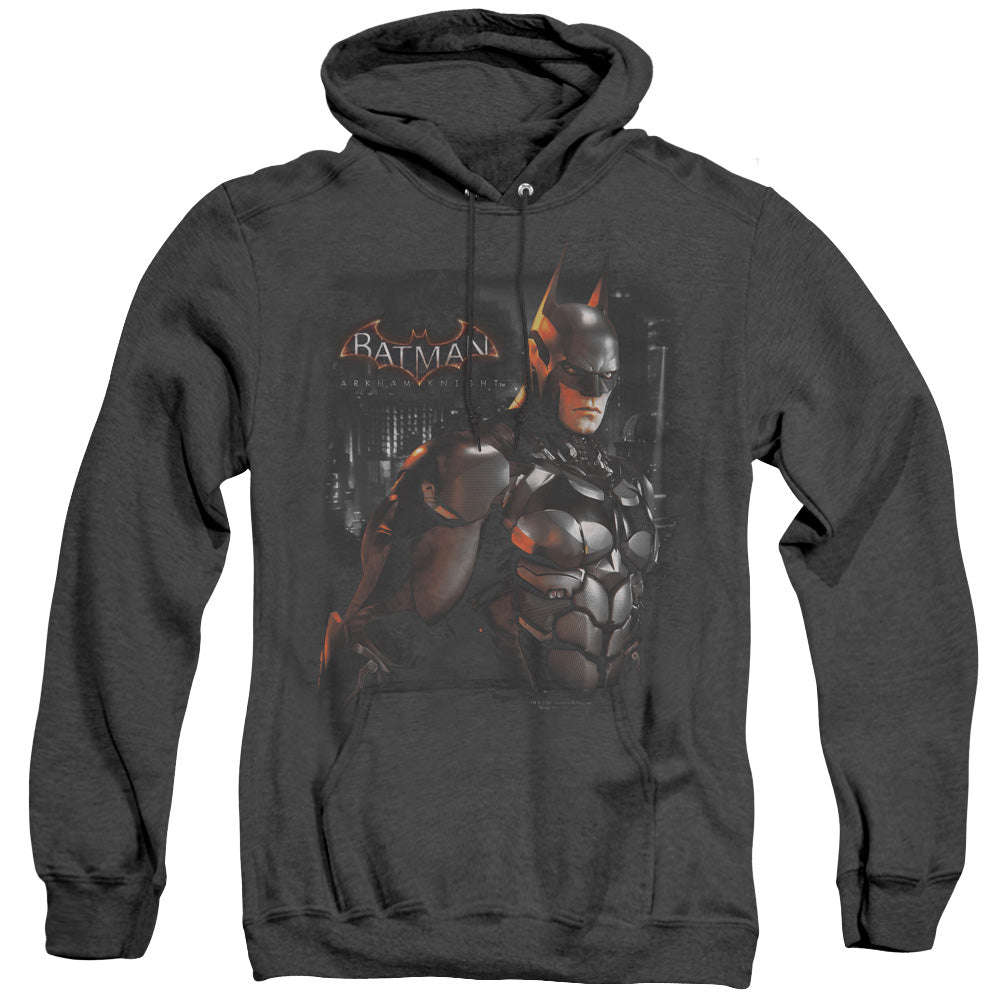 Batman Arkham Knight Dark Knight Mens Heather Hoodie Black Officially Licensed