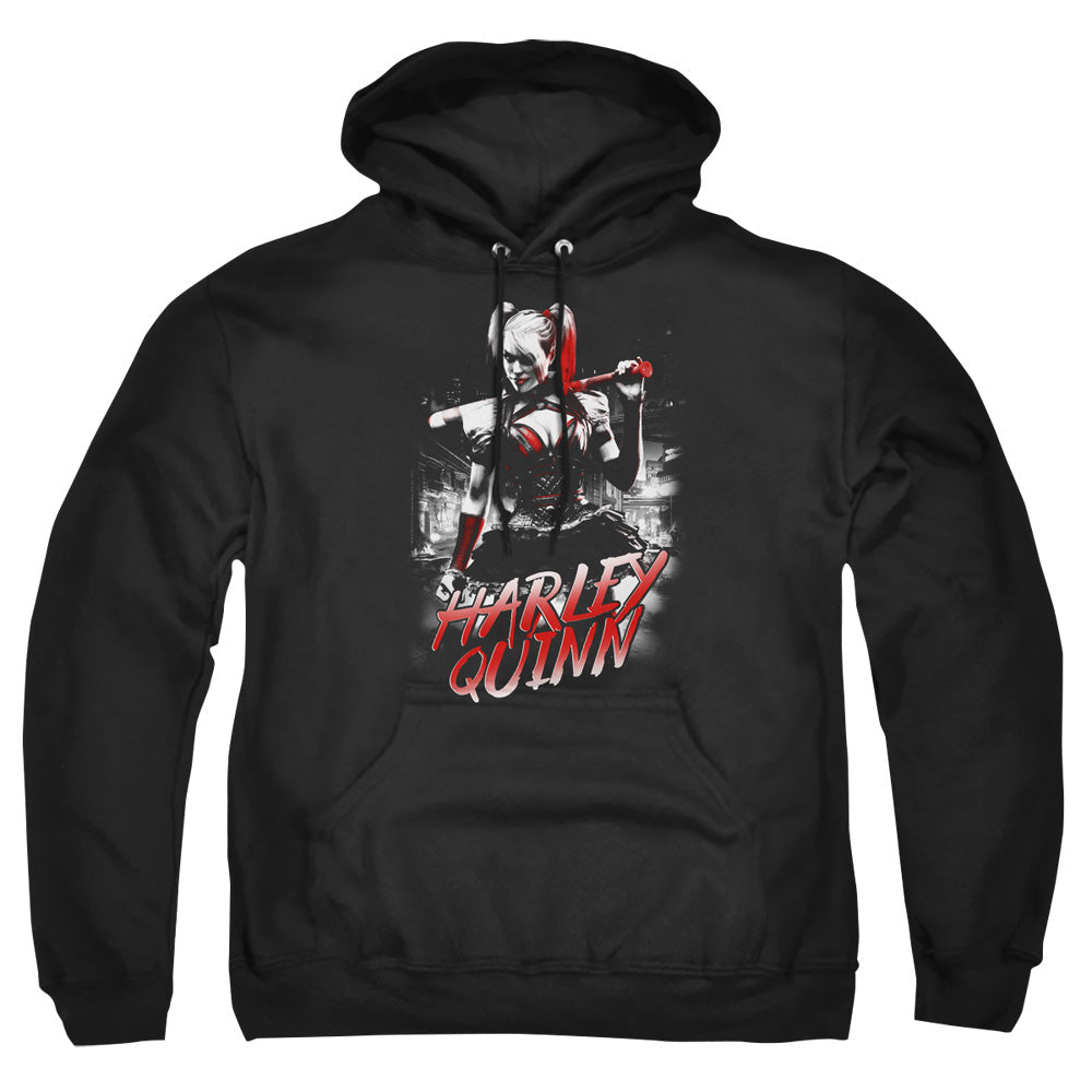Batman Arkham Knight Quinn City Mens Hoodie Black Officially Licensed