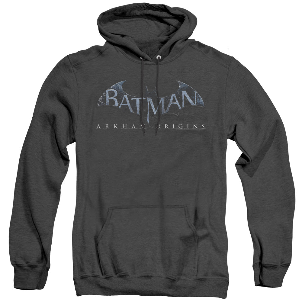 Batman Arkham Origins Logo Heather Mens Hoodie Black Officially Licensed