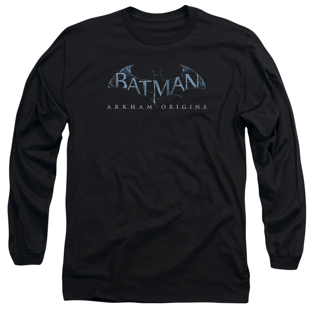 Batman Arkham Origins Logo Mens Long Sleeve Shirt Black Officially Licensed