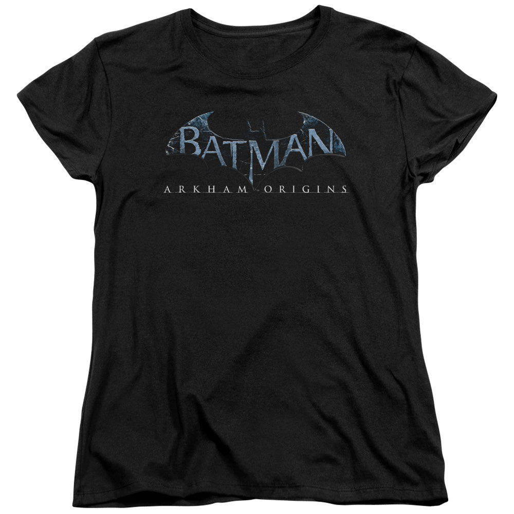 Batman Arkham Origins Logo Womens T Shirt Black Officially Licensed
