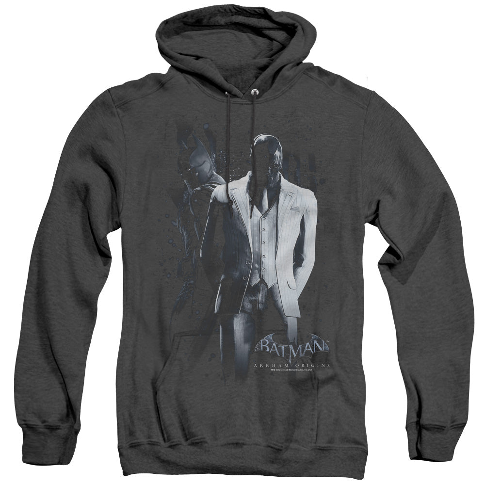 Batman Arkham Origins Black Mask Mens Heather Hoodie Black Officially Licensed