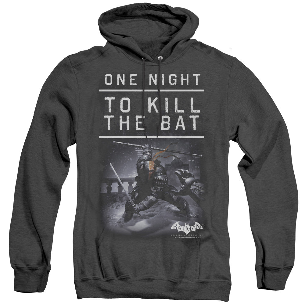 Batman Arkham Origins One Night Mens Heather Hoodie Black Officially Licensed