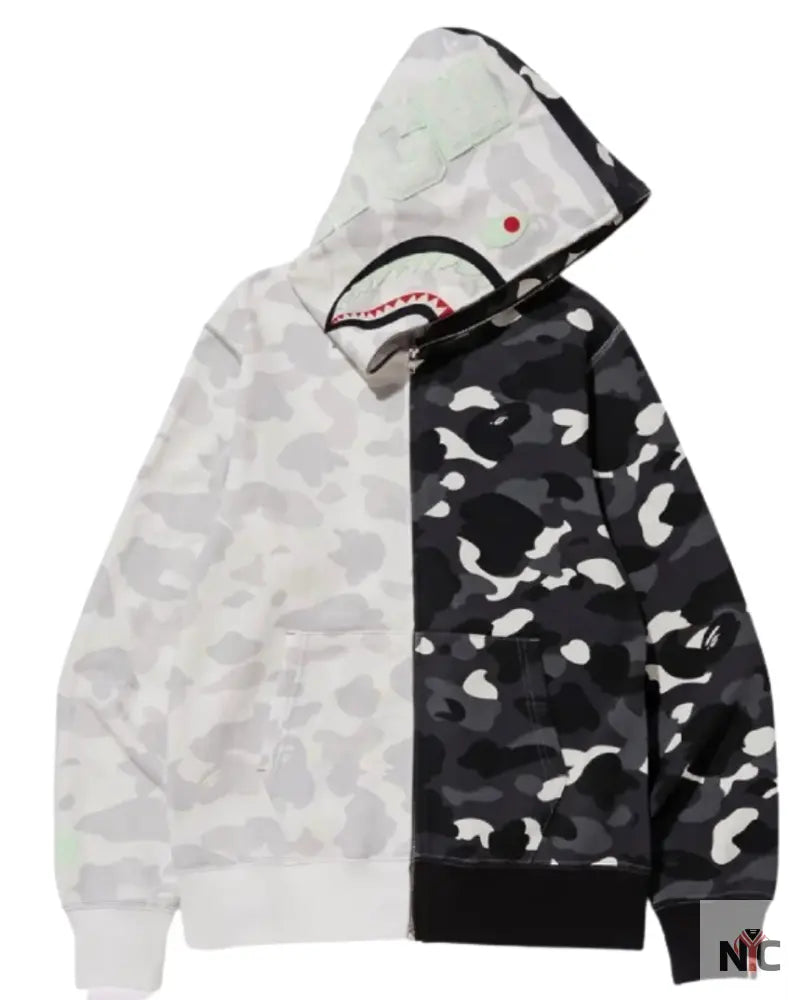 BAPE City Camo Half Shark Full Zip Hoodie
