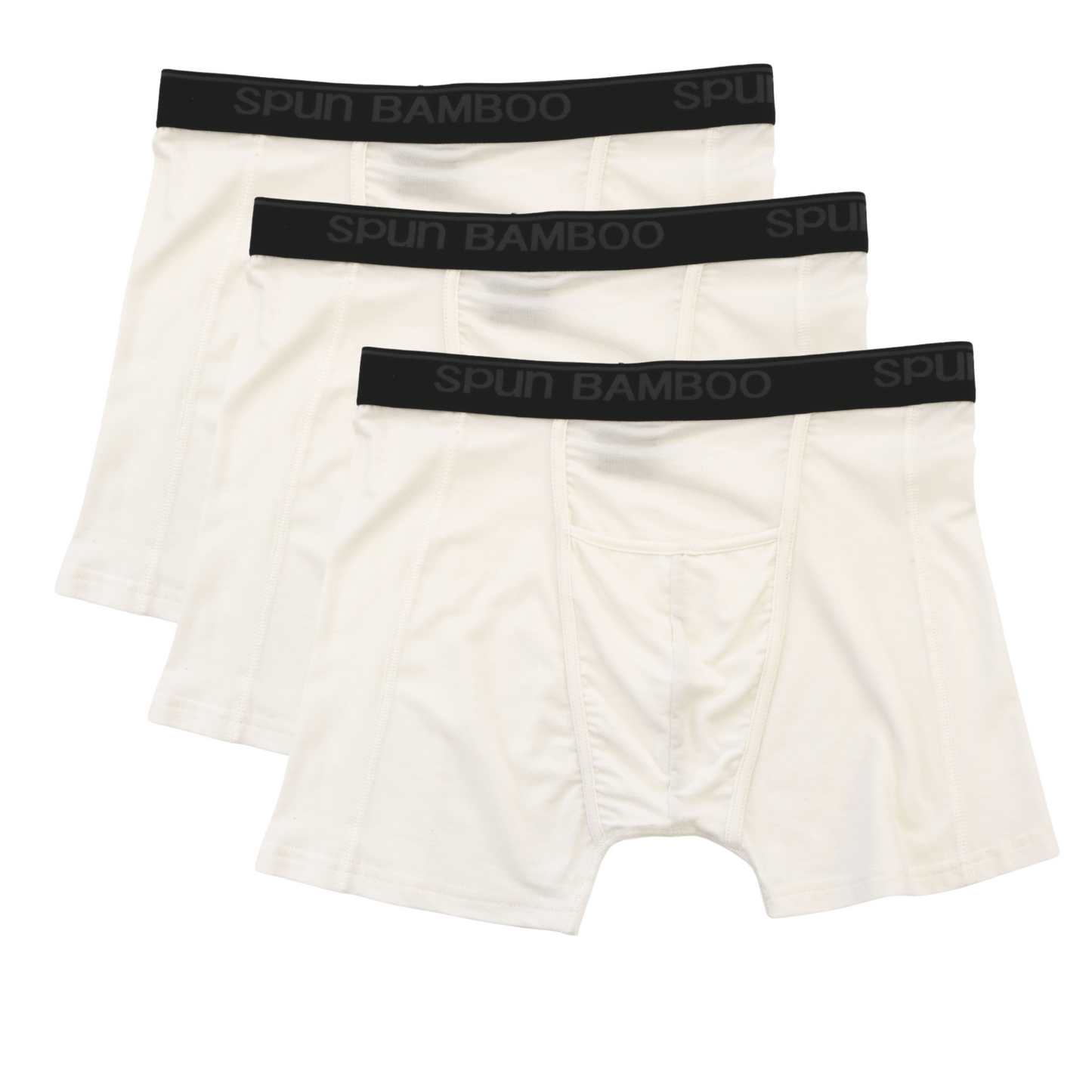 Men's Bamboo Viscose Boxer Briefs Underwear Cream Color - 3-pack