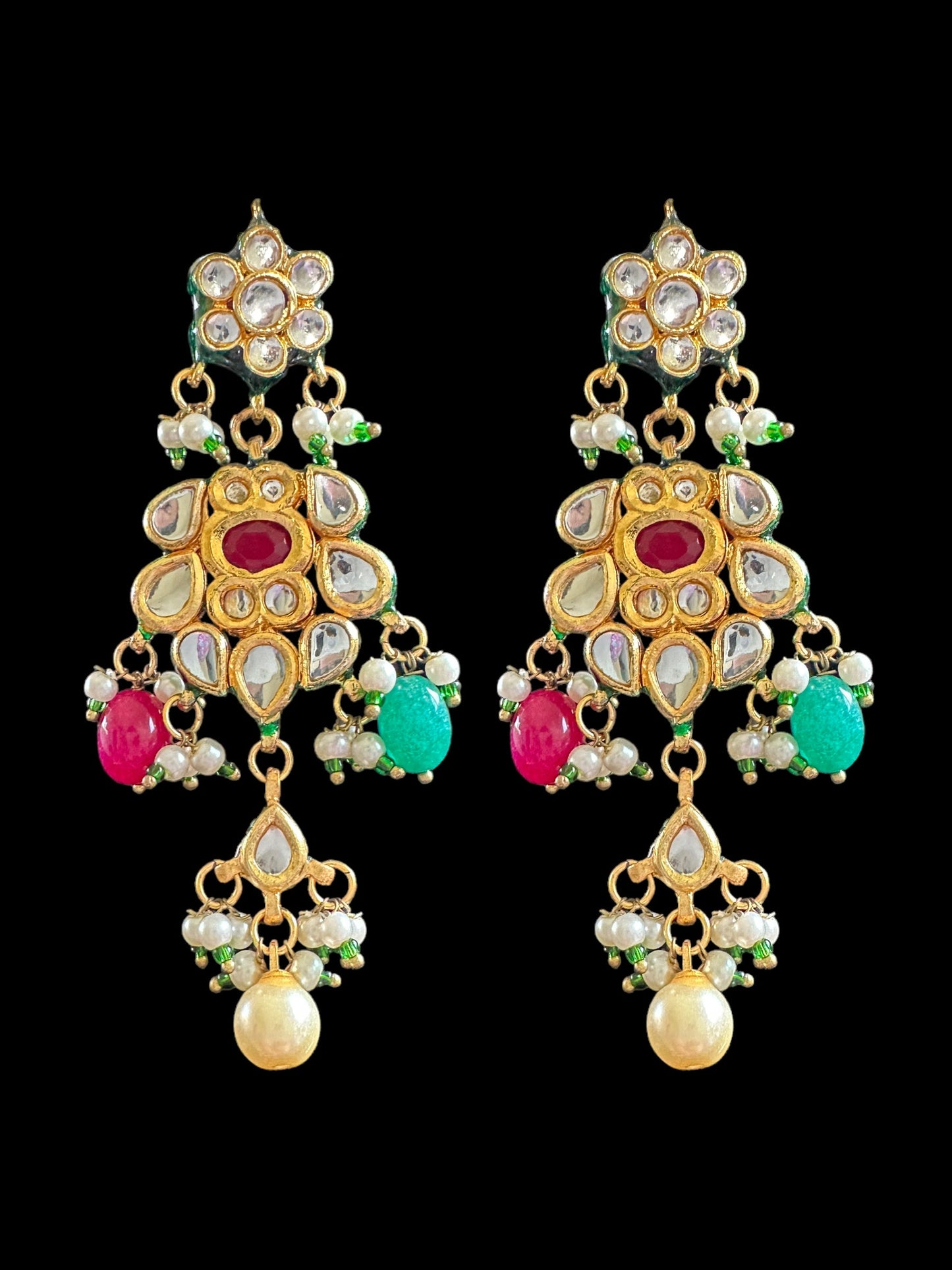 DNS69 Reva necklace set - Navratan ( READY TO SHIP )