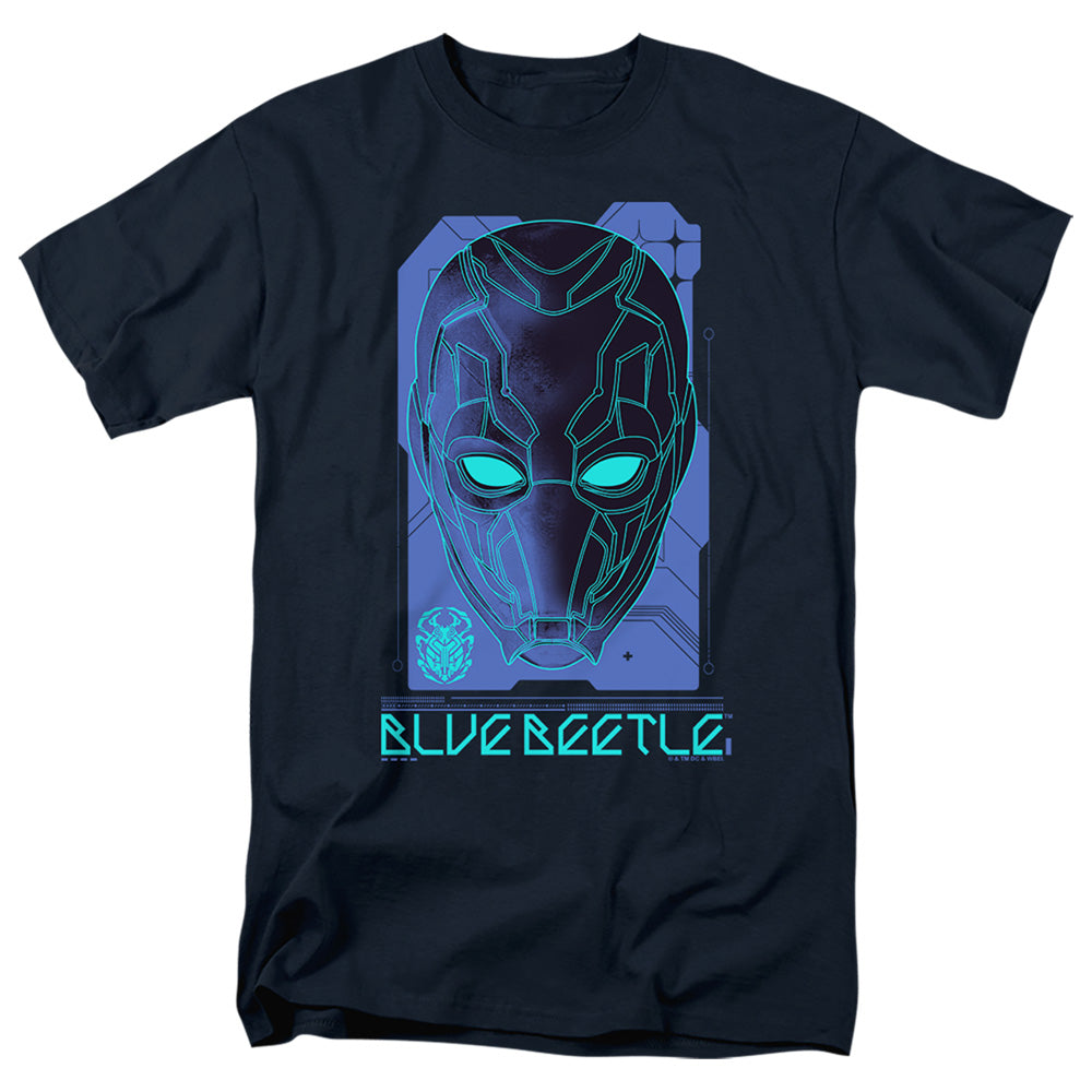 Blue Beetle (2023) Large Mask Mens T Shirt Navy Officially Licensed