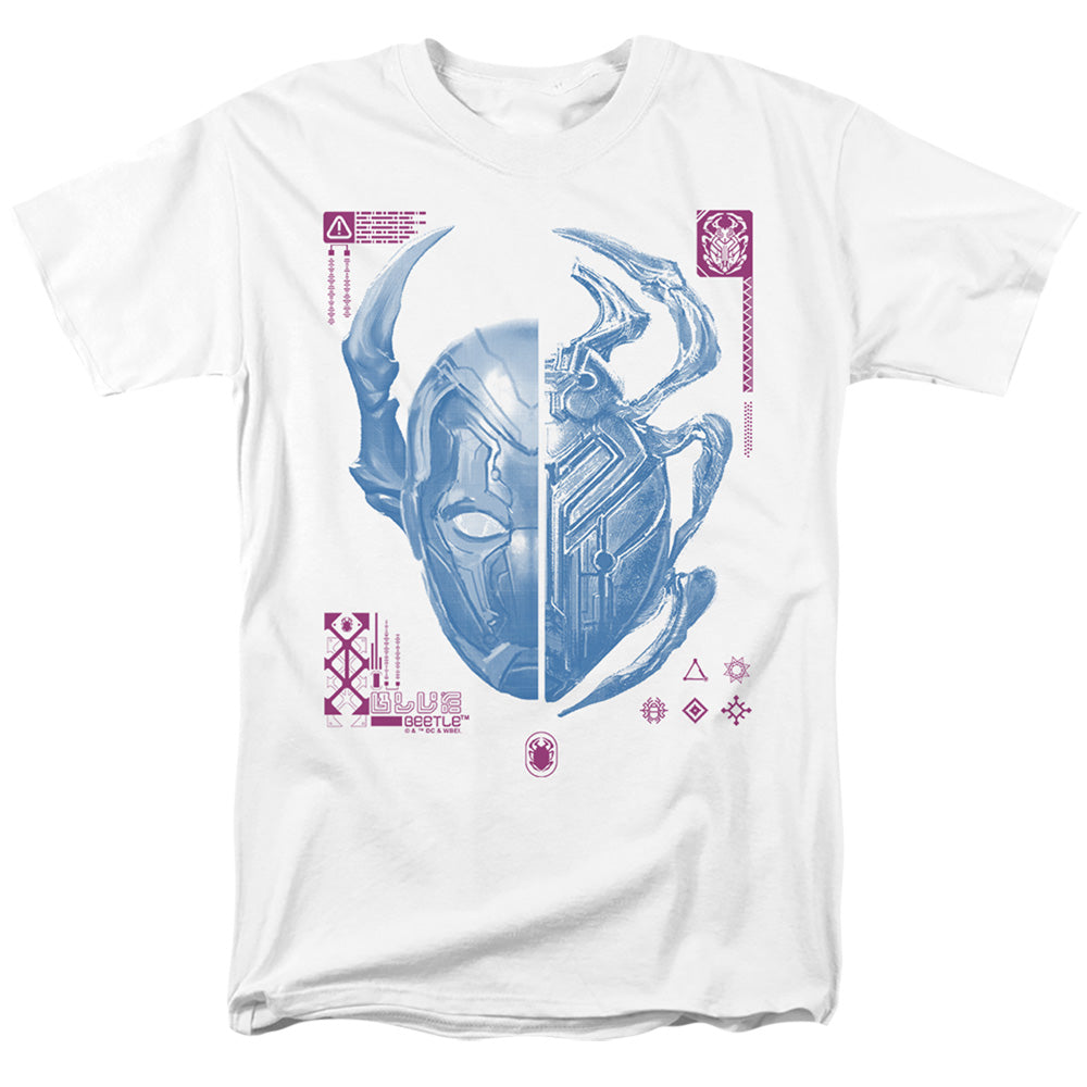 Blue Beetle (2023) Split Beetle Mens T Shirt White Officially Licensed