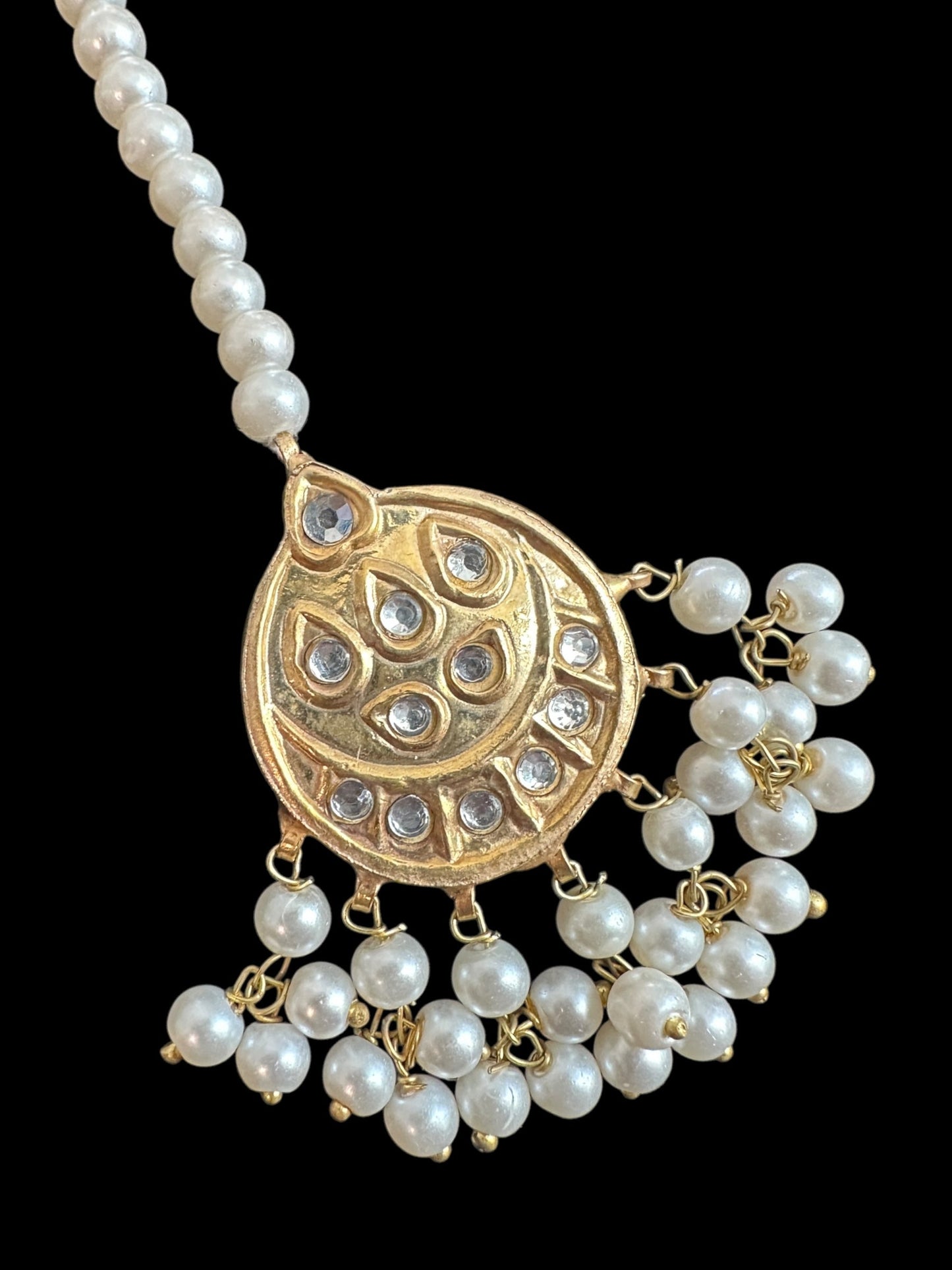 DJTK312 small sized kunda tika - pearls ( READY TO SHIP )