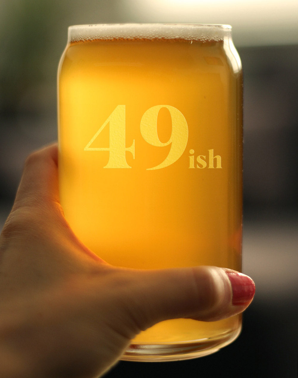 49ish - Funny 16 oz Beer Can Pint Glass - 50th Birthday Gifts for Men or Women Turning 50 - Fun Bday Decor
