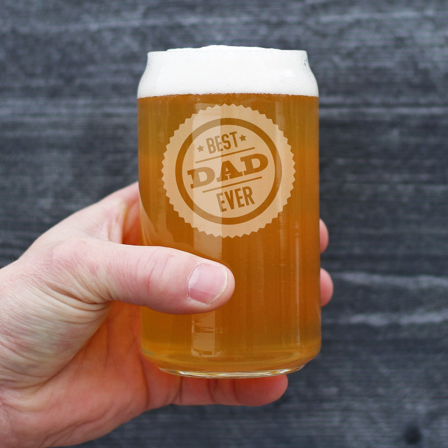 Best Dad Ever - 16 oz Beer Can Pint Glass - Fathers Day Gifts for Men, Husband & Happy Birthday Gift