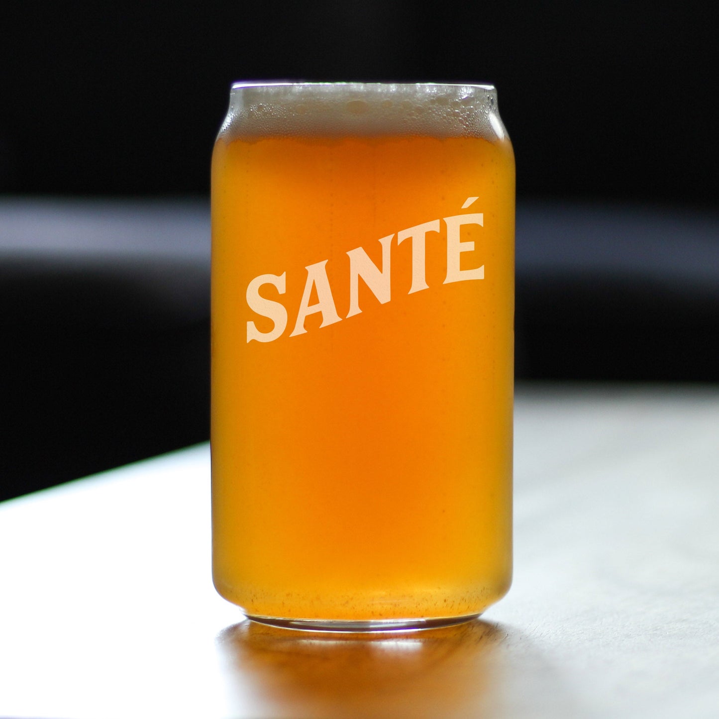 Sante - French Cheers - Fun Beer Can Pint Glasses - Cute France Themed Gifts or Party Decor for Men and Women - 16 oz
