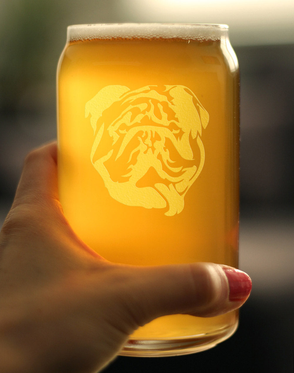 English Bulldog - Beer Can Pint Glass Gifts for Men & Women - Fun Unique Bulldogs Decor