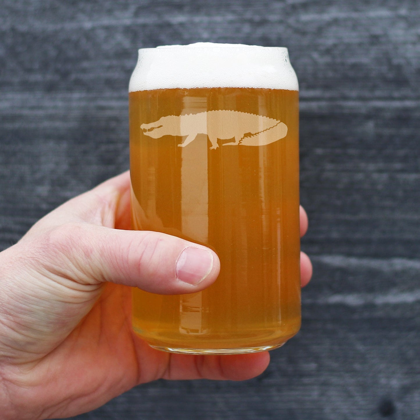 Alligator Beer Can Pint Glass - Unique Exotic Animal Gifts for Alligator Lovers - 16 Oz Glass