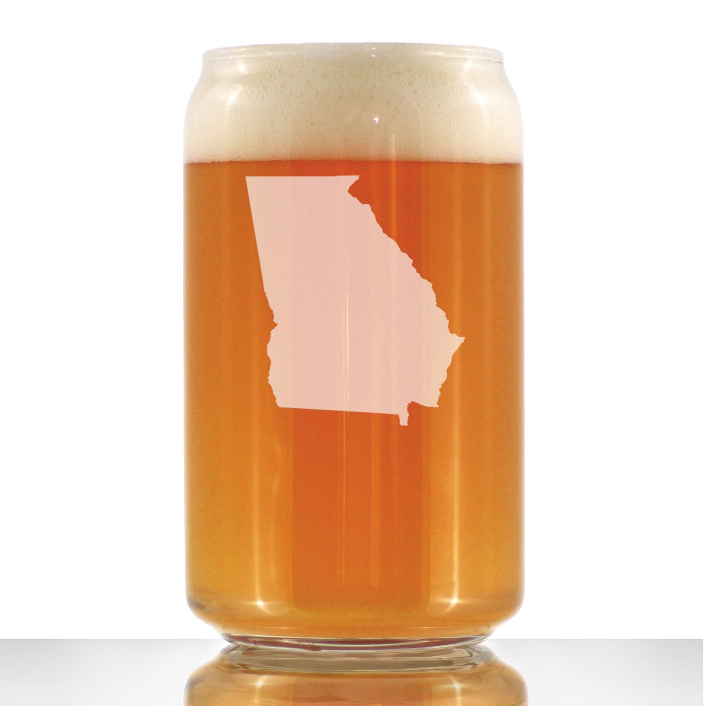 Georgia State Outline Beer Can Pint Glass - State Themed Drinking Decor and Gifts for Georgian Women & Men - 16 Oz Glasses