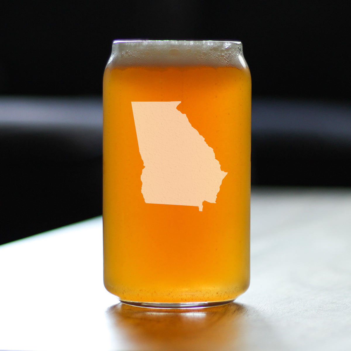 Georgia State Outline Beer Can Pint Glass - State Themed Drinking Decor and Gifts for Georgian Women & Men - 16 Oz Glasses