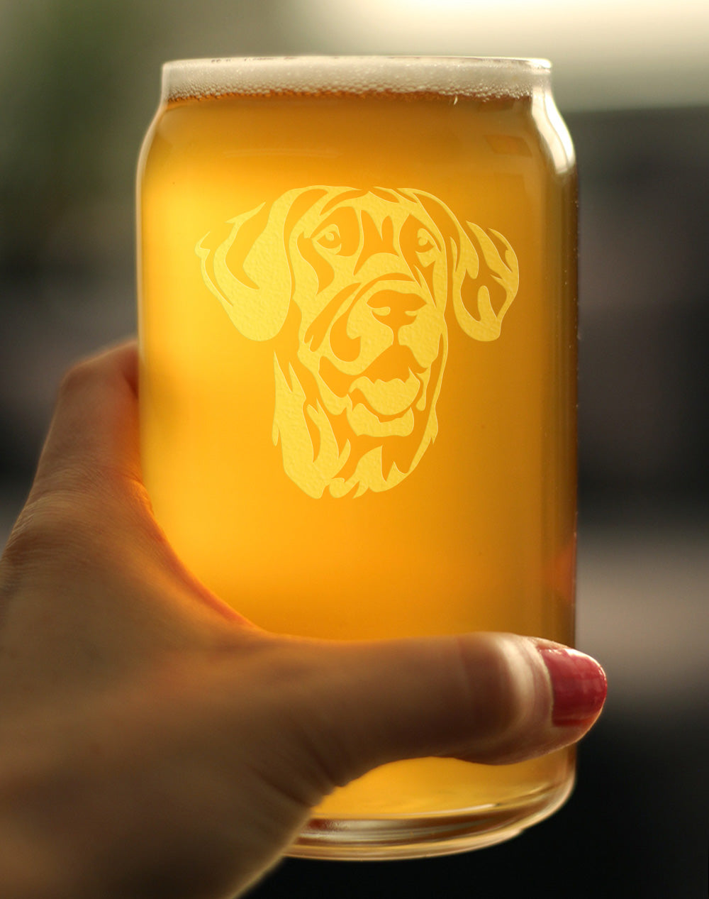 Great Dane Face Beer Can Pint Glass - Unique Dog Themed Decor and Gifts for Moms & Dads of Great Danes - 16 Oz