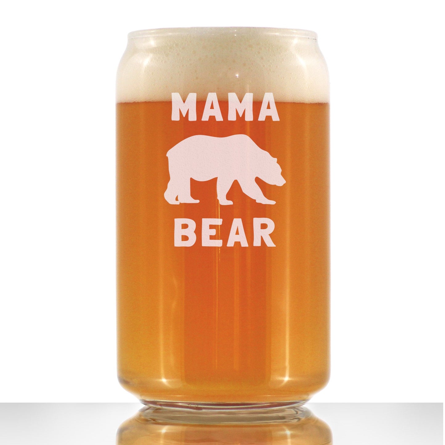Mama Bear Beer Can Pint Glass - Cute Funny Mom Gift Ideas for Mother's Day or Birthday - 16 Oz Glasses