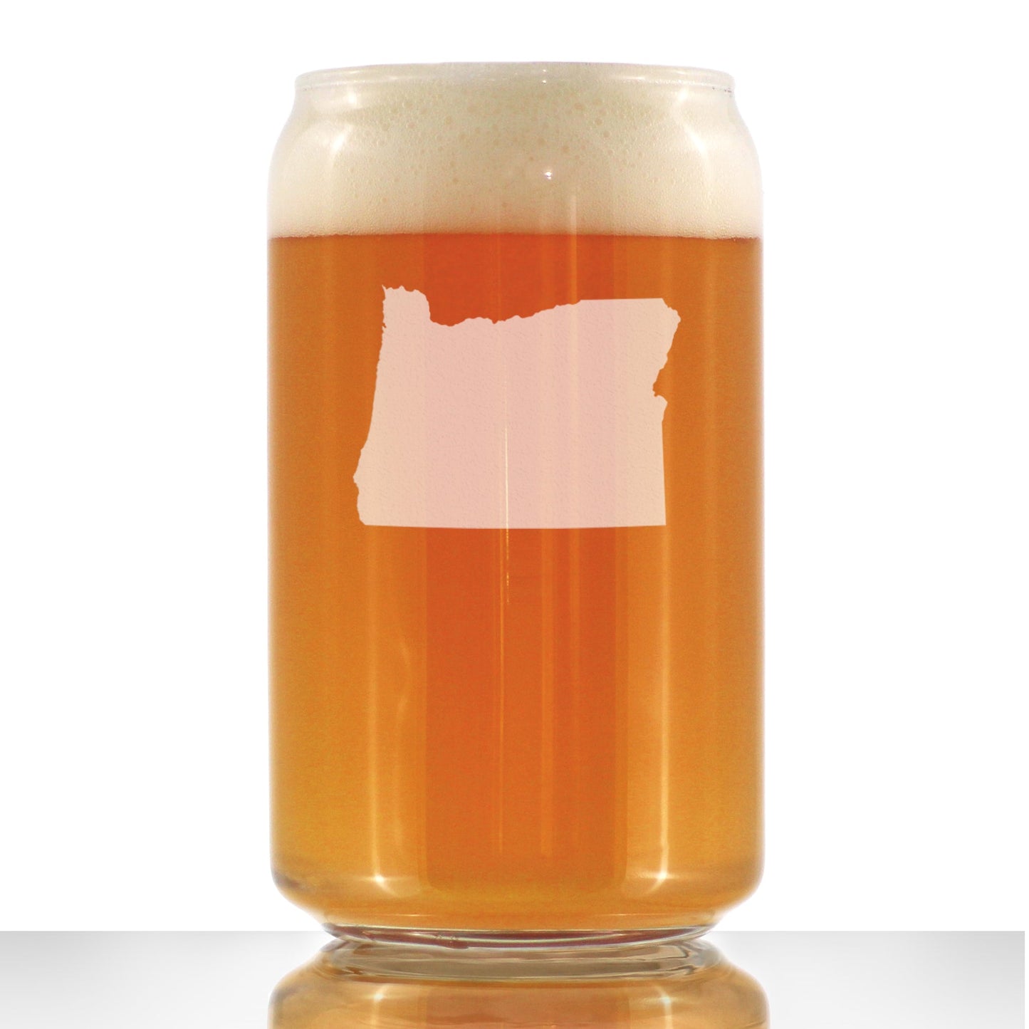 Oregon State Outline Beer Can Pint Glass - State Themed Drinking Decor and Gifts for Oregonian Women & Men - 16 Oz Glasses