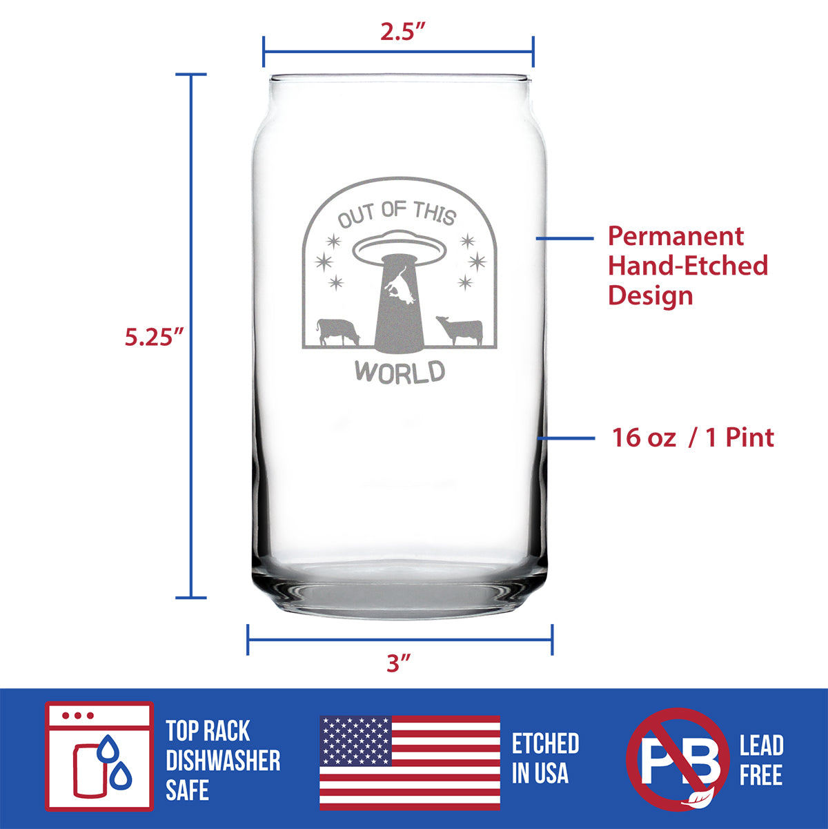 Out of This World - 16 Ounce Beer Can Pint Glass