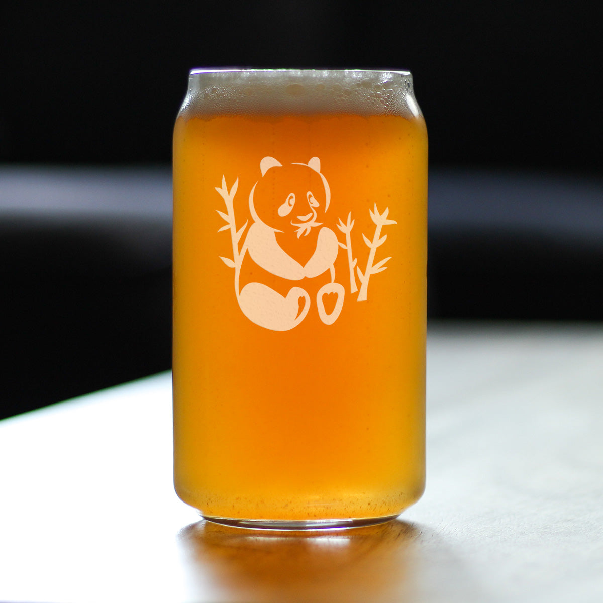 Panda Beer Can Pint Glass - Unique Panda Themed Decor and Gifts for Panda Bears - 16 Oz Glasses