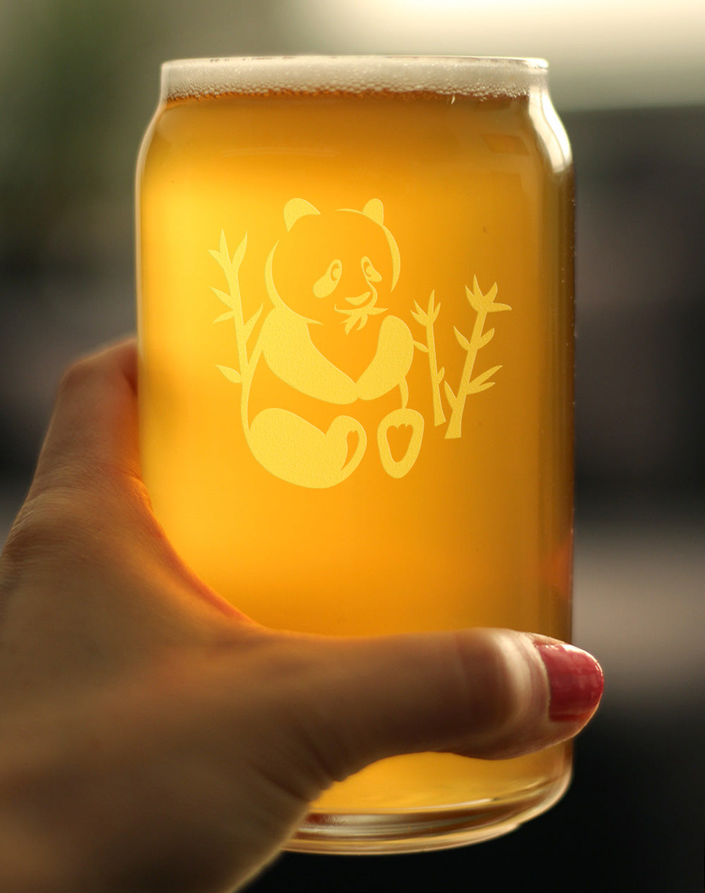 Panda Beer Can Pint Glass - Unique Panda Themed Decor and Gifts for Panda Bears - 16 Oz Glasses