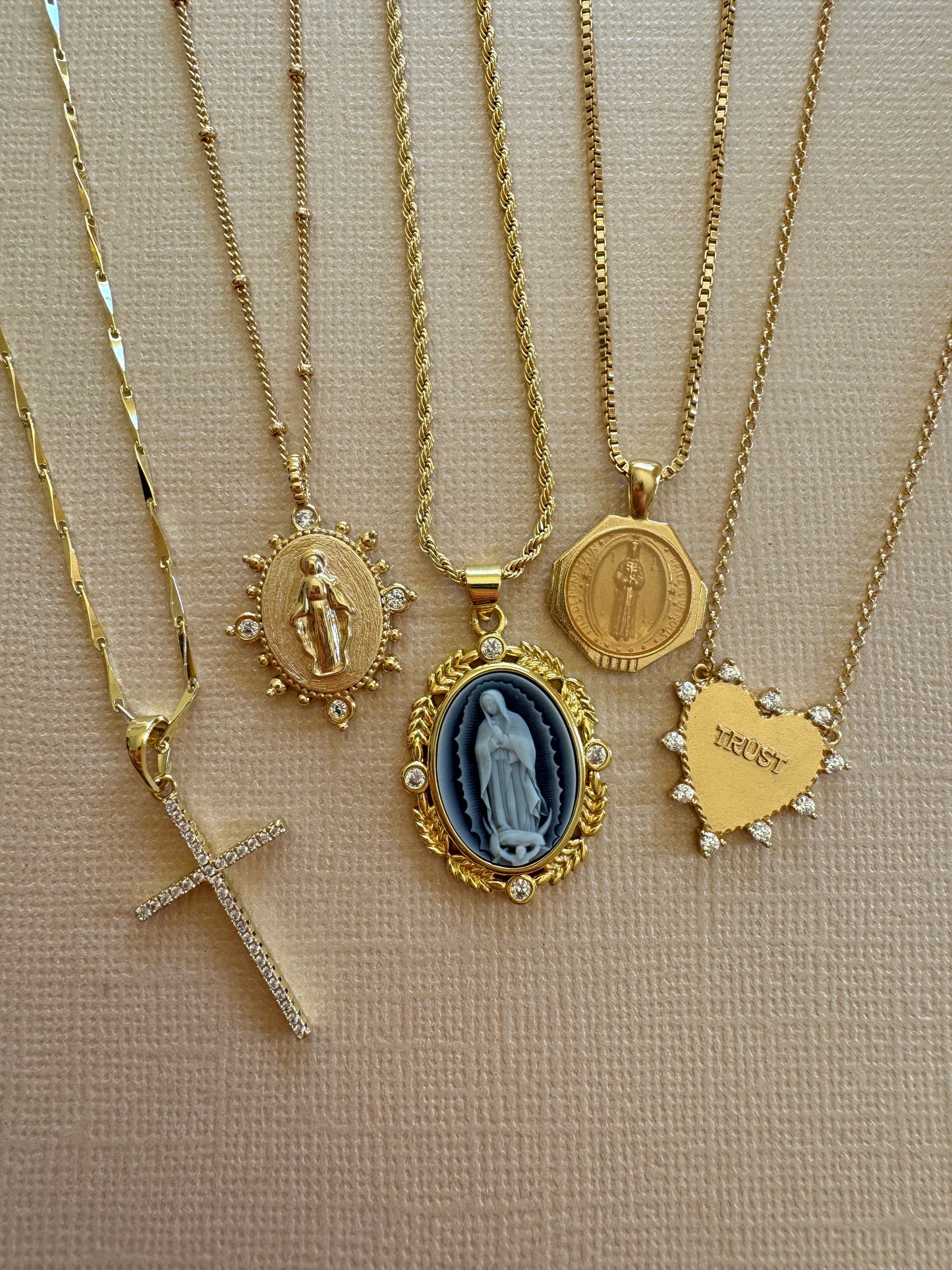 Lady Lourdes Pendant - Gold