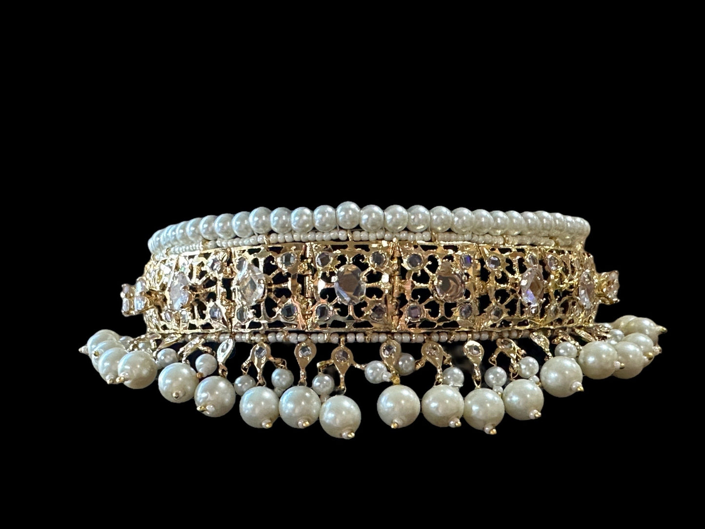 BR115 Insia jadavi lacha bridal set in pearls ( READY TO SHIP )