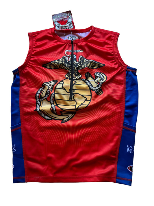 United States Marines USMC Men's Compression Triathlon Singlet, (Small)