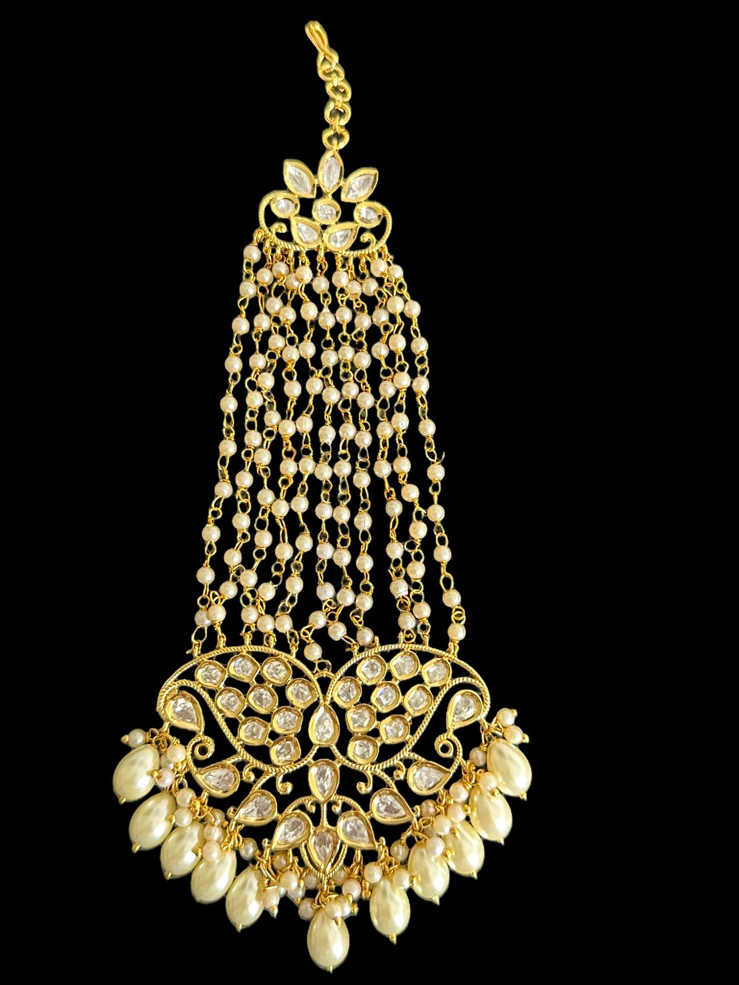 DJHR92 Gold plated high quality Polki jhoomar  ( READY TO SHIP )