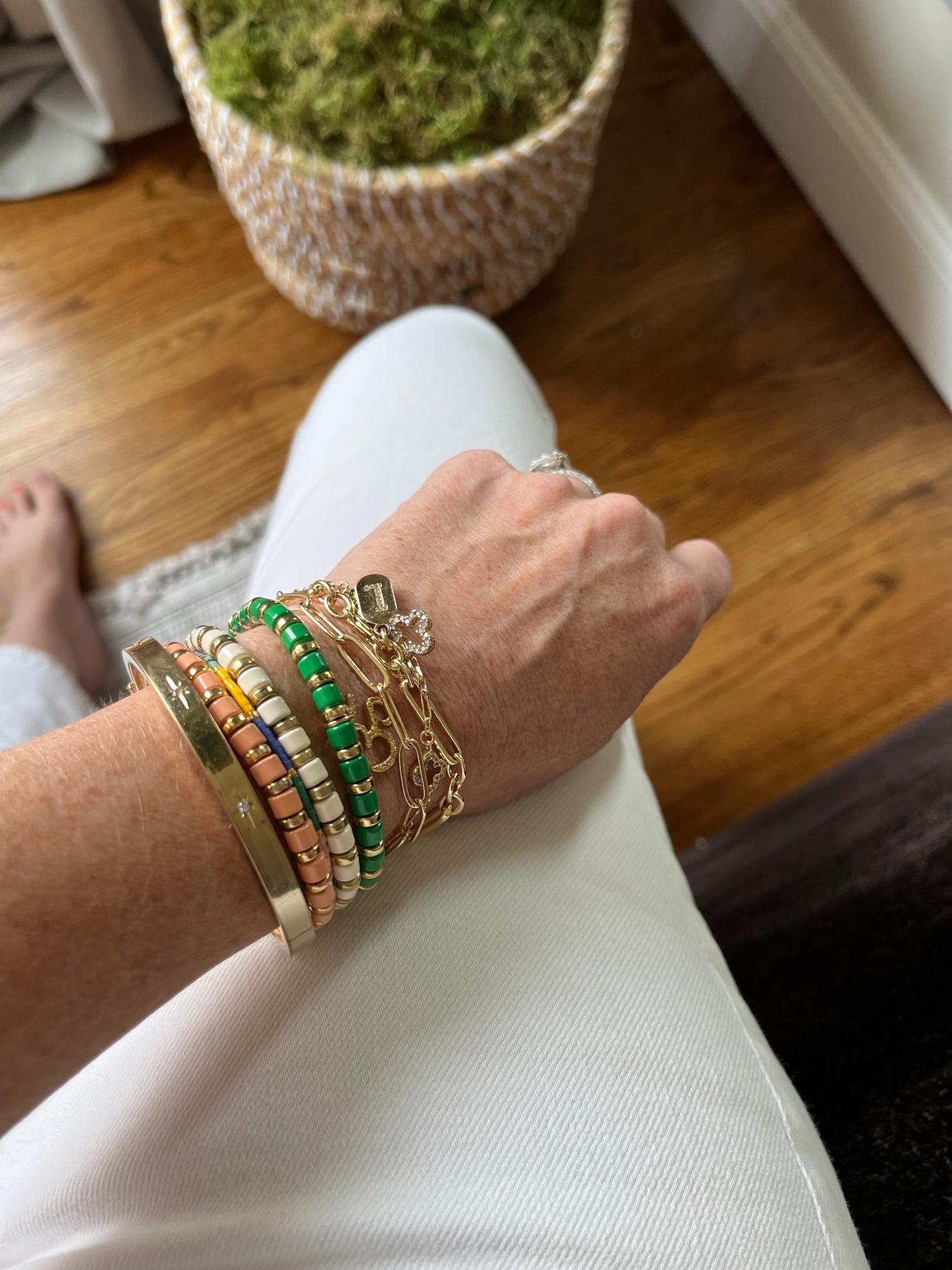 Enamel Beaded Charm Bar Bracelets - Charm Bar Styling