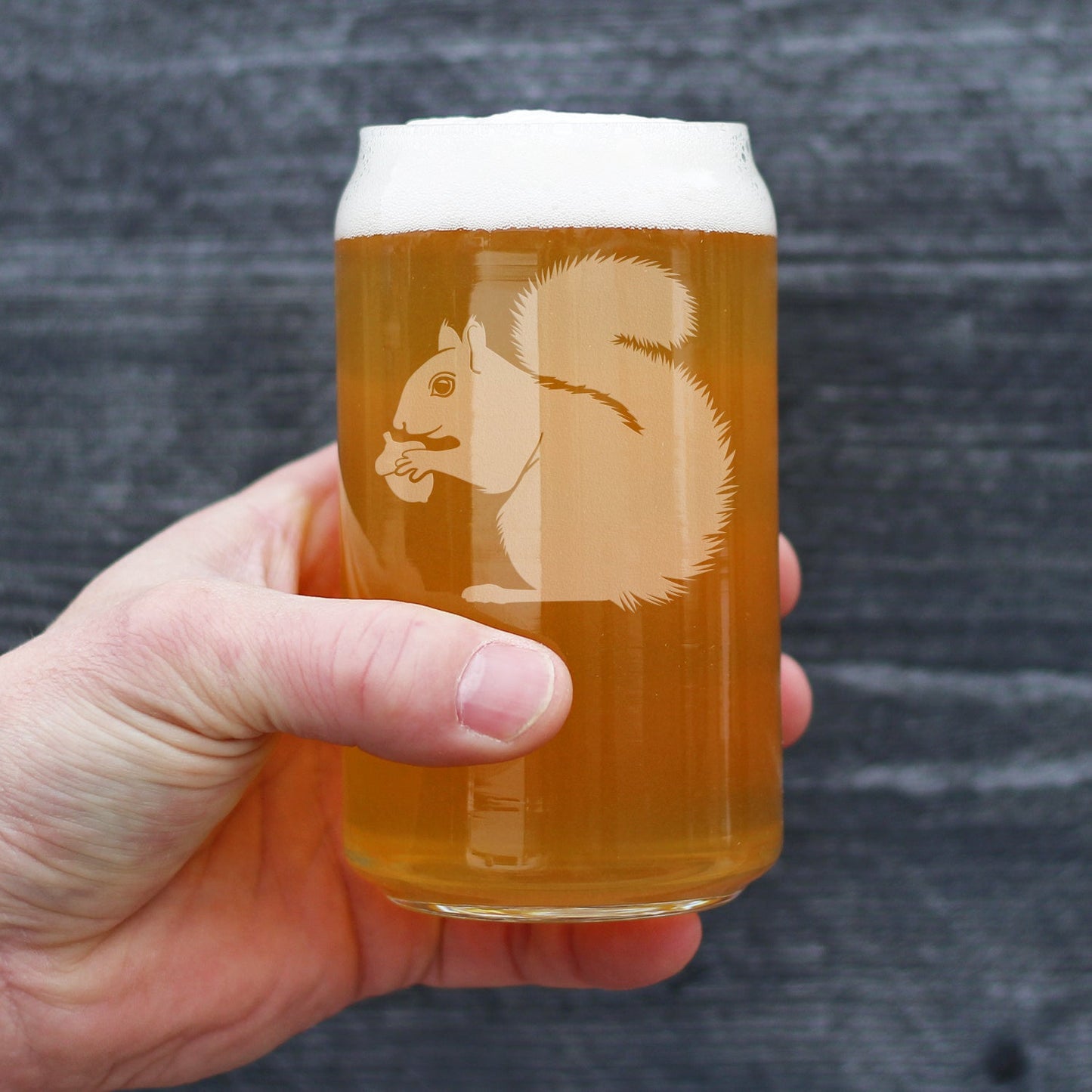 Squirrel Beer Can Pint Glass - Squirrel Gifts and Decor with Squirrels - 16 Oz Glasses