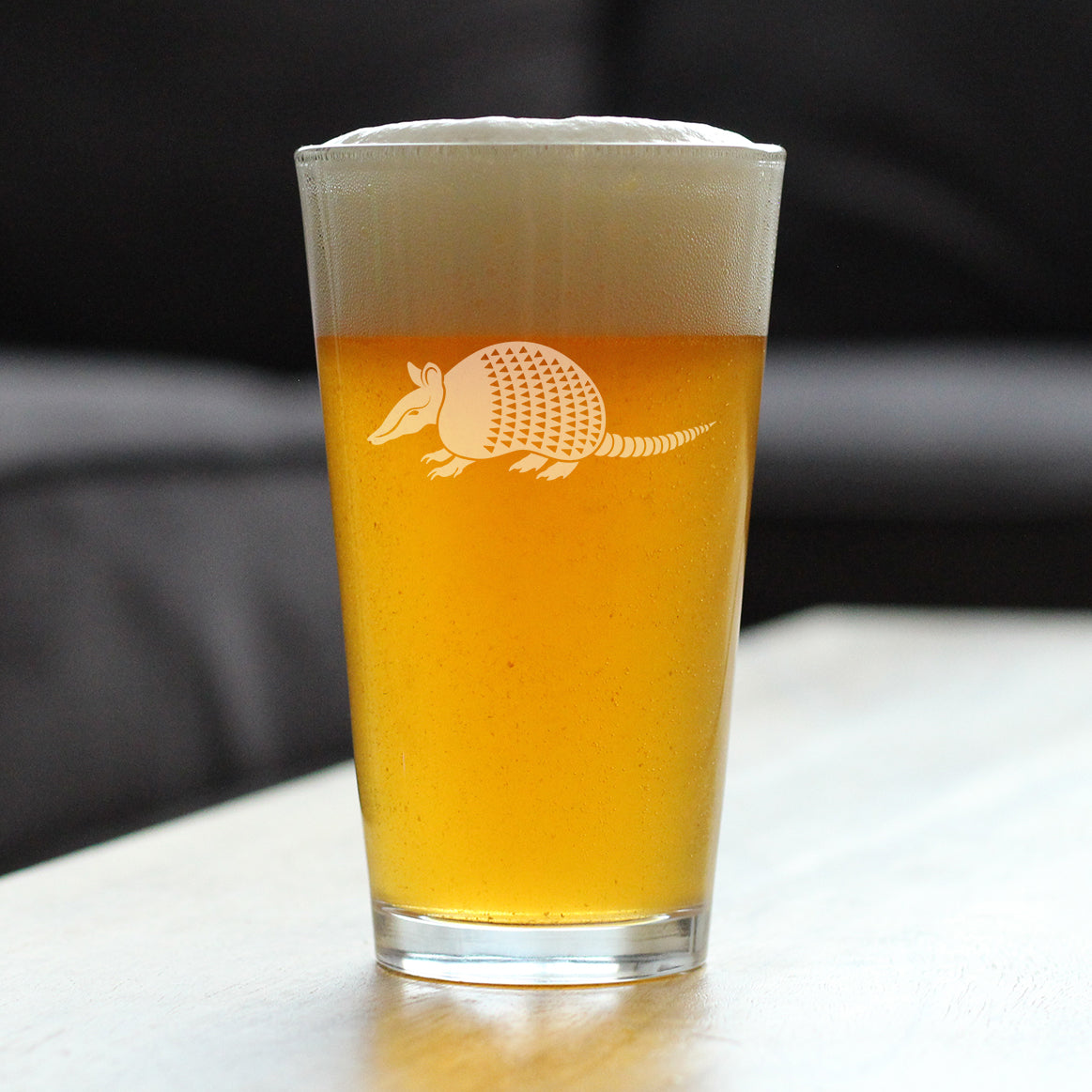 Armadillo Engraved Pint Glass Texas Gifts and Souvenirs High Quality Pint Glasses for Beer - 16oz