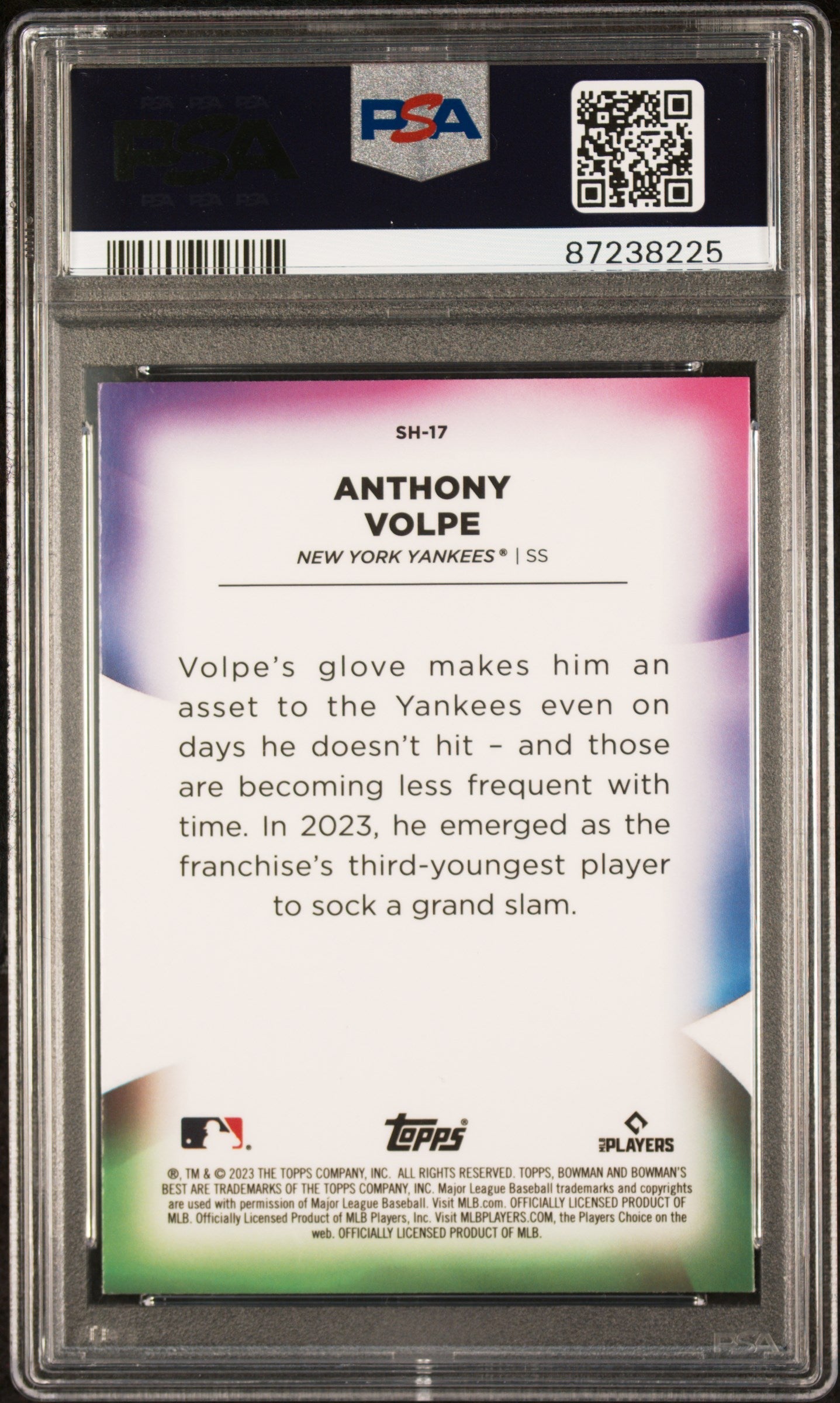 Graded 2023 Topps Bowmans Best Anthony Volpe #SH17 Shellacked Rookie RC Baseball Card PSA 10 Gem Mint