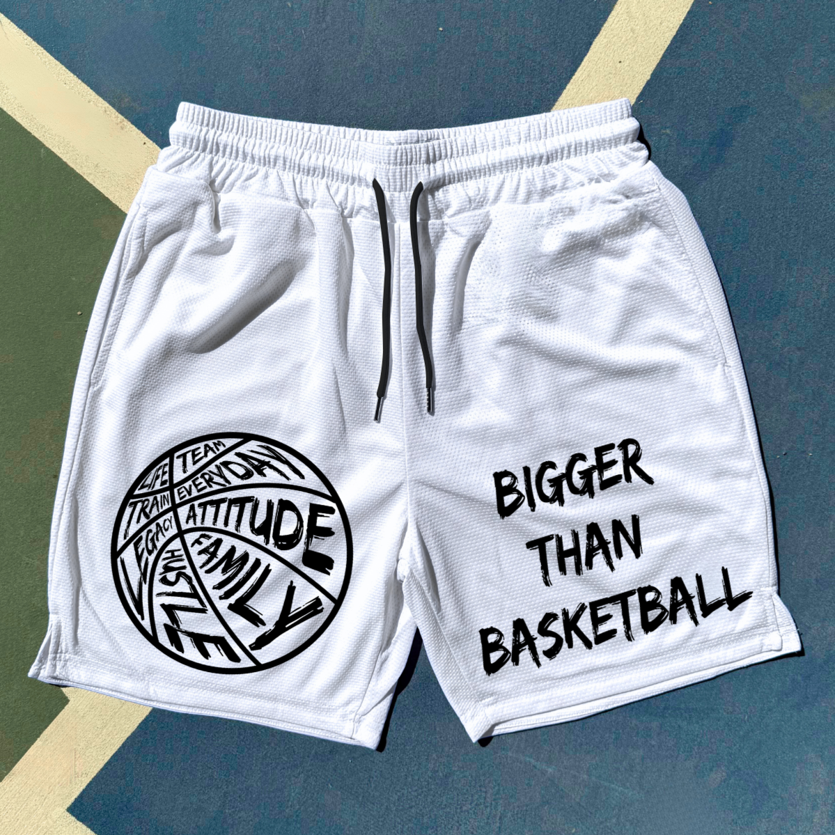 Bigger Than Basketball - Shorts - White - Triathlete Store